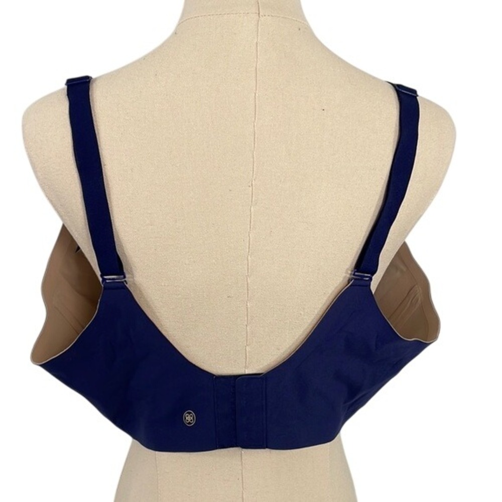 Honeylove Crossover Bra Navy Blue Wireless Supportive Mesh‎ Detail Size 2X - Picture 10 of 10